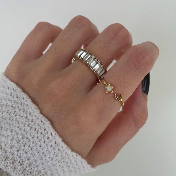 Opal Star & Crescent Moon Ring - Picture 3 of 6